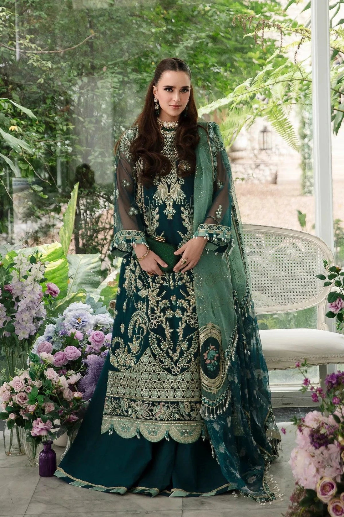 AJR Couture | Alif Luxury Wedding Formals 23 | Teal - House Of Hania