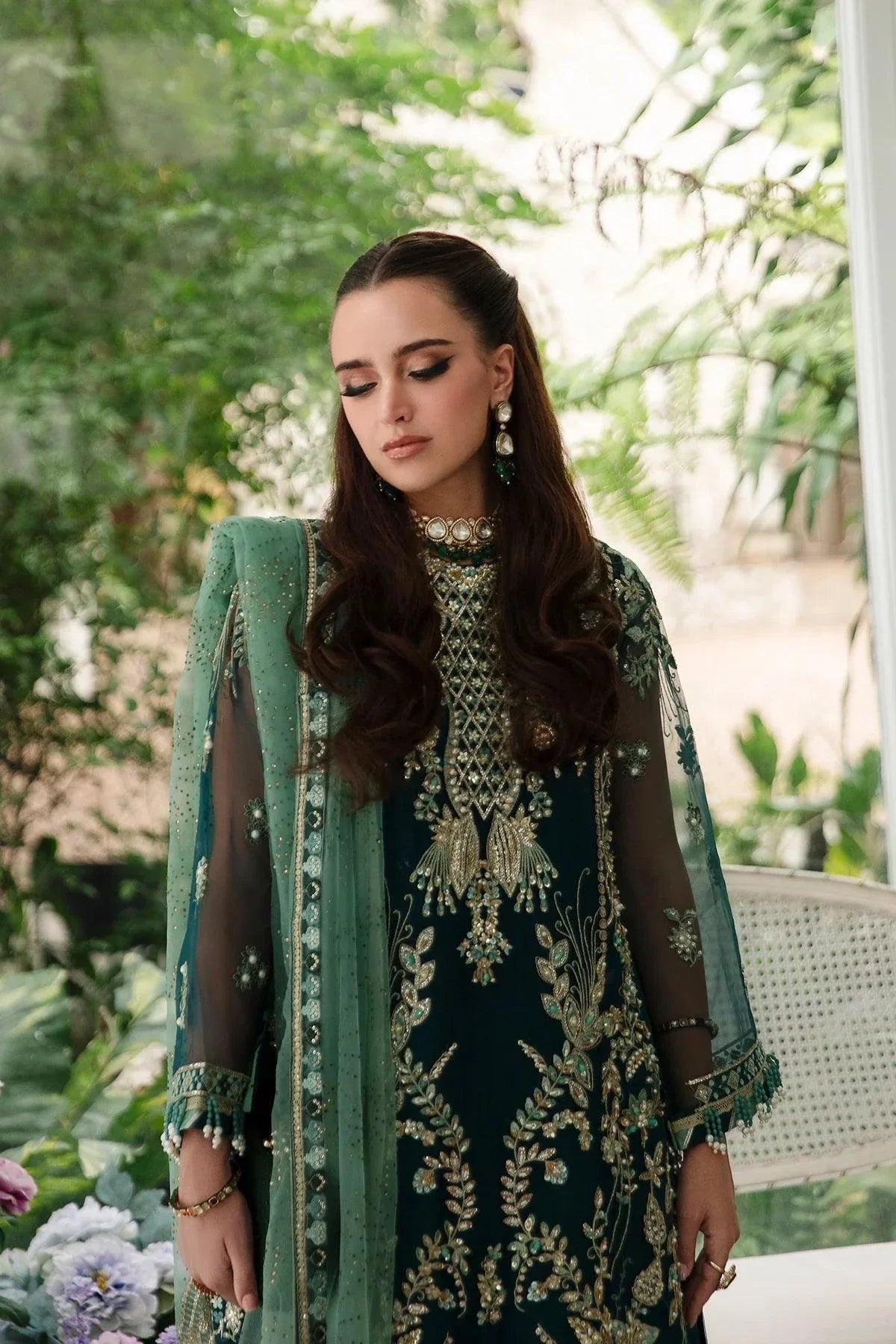 AJR Couture | Alif Luxury Wedding Formals 23 | Teal - House Of Hania