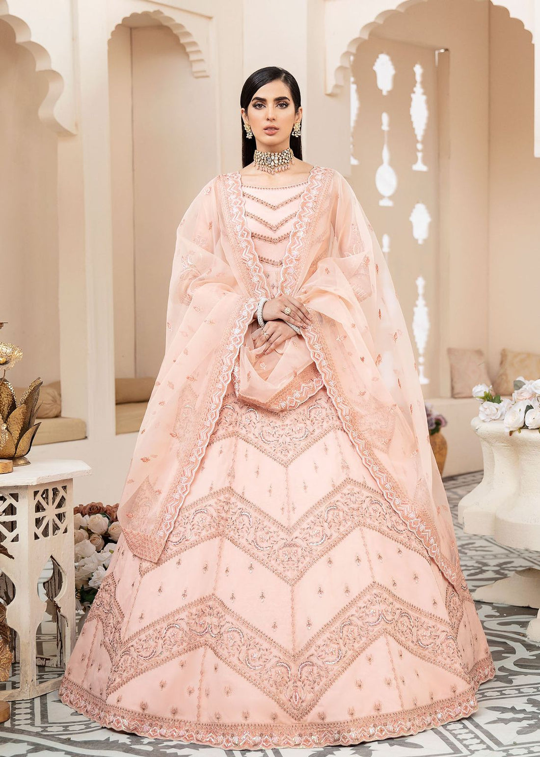 AKBAR ASLAM BLUSH U-1442 FORMAL COLLECTION STITCHED - House Of Hania