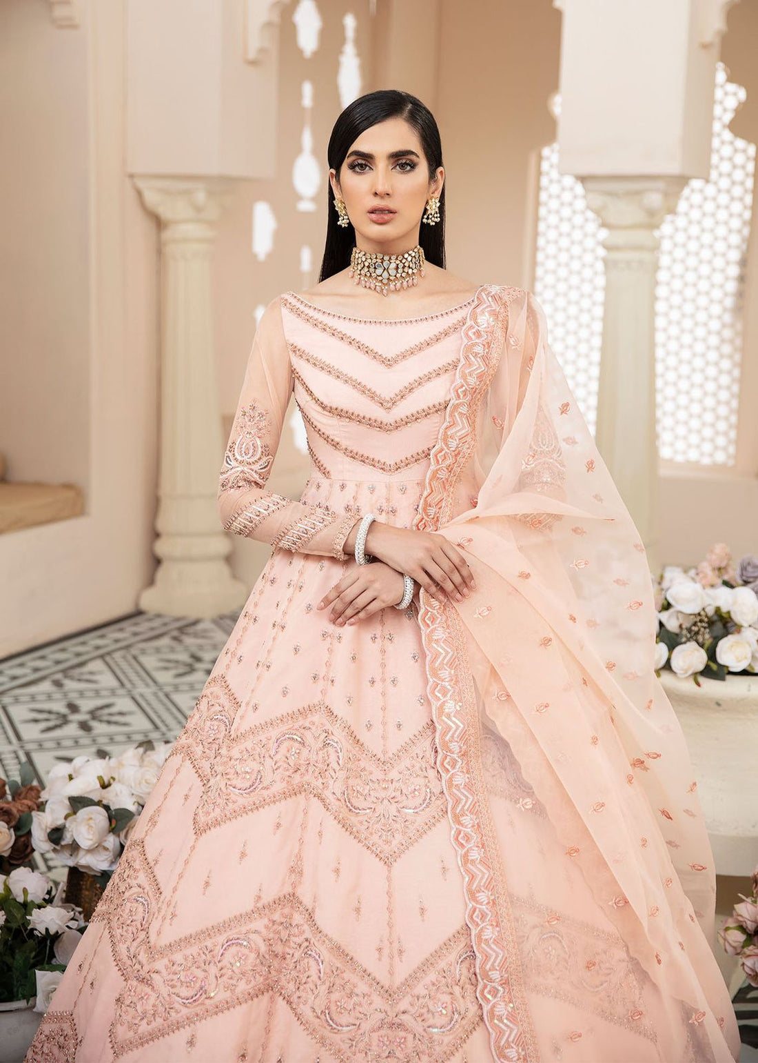 AKBAR ASLAM BLUSH U-1442 FORMAL COLLECTION STITCHED - House Of Hania