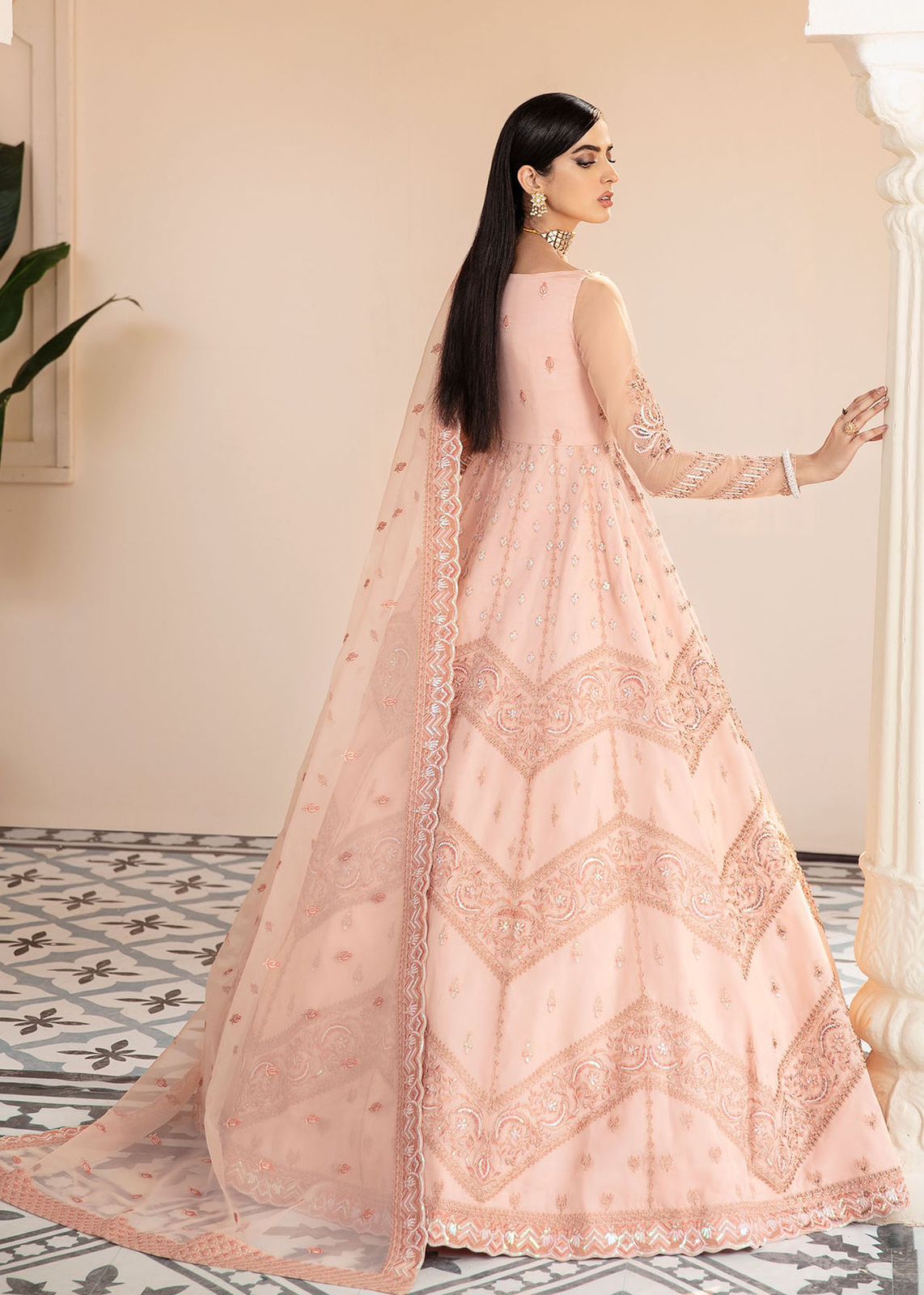 AKBAR ASLAM BLUSH U-1442 FORMAL COLLECTION STITCHED - House Of Hania