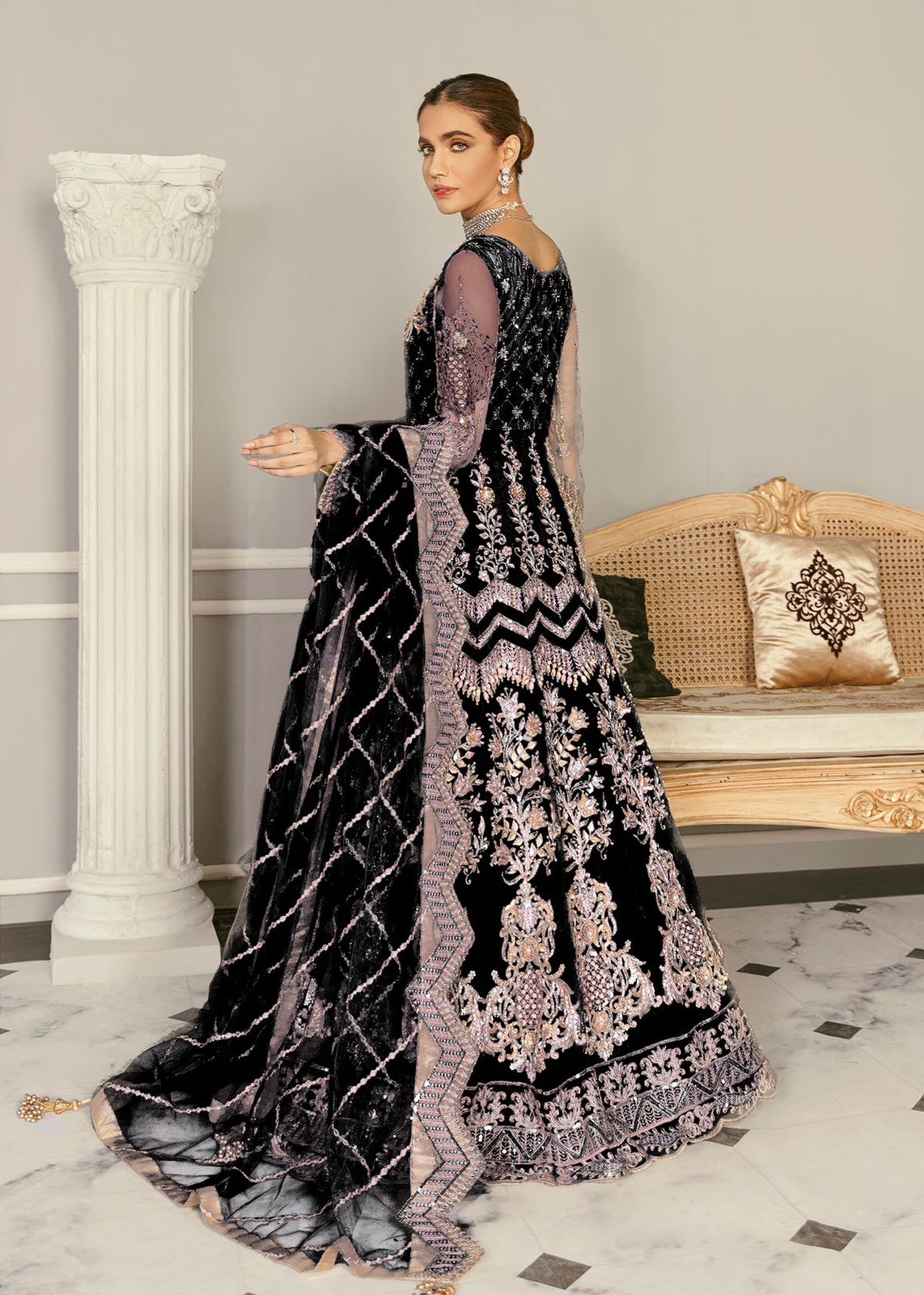 AKBAR ASLAM WISTERIA  U-1366 FORMAL COLLECTION STITCHED - House Of Hania
