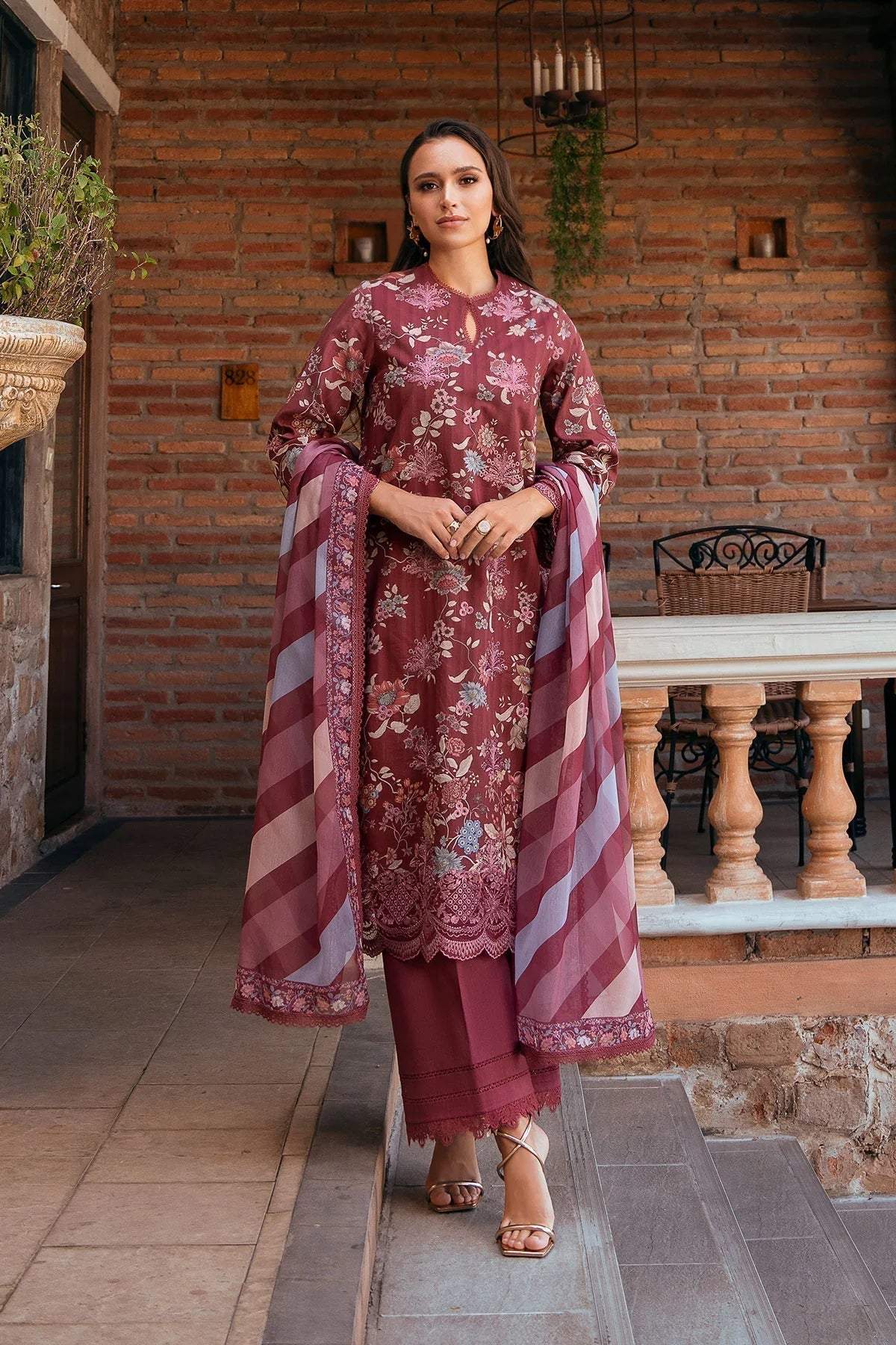 Afrozeh | Damask The Holiday Edit '25 - Lawn| Azara B - House Of Hania