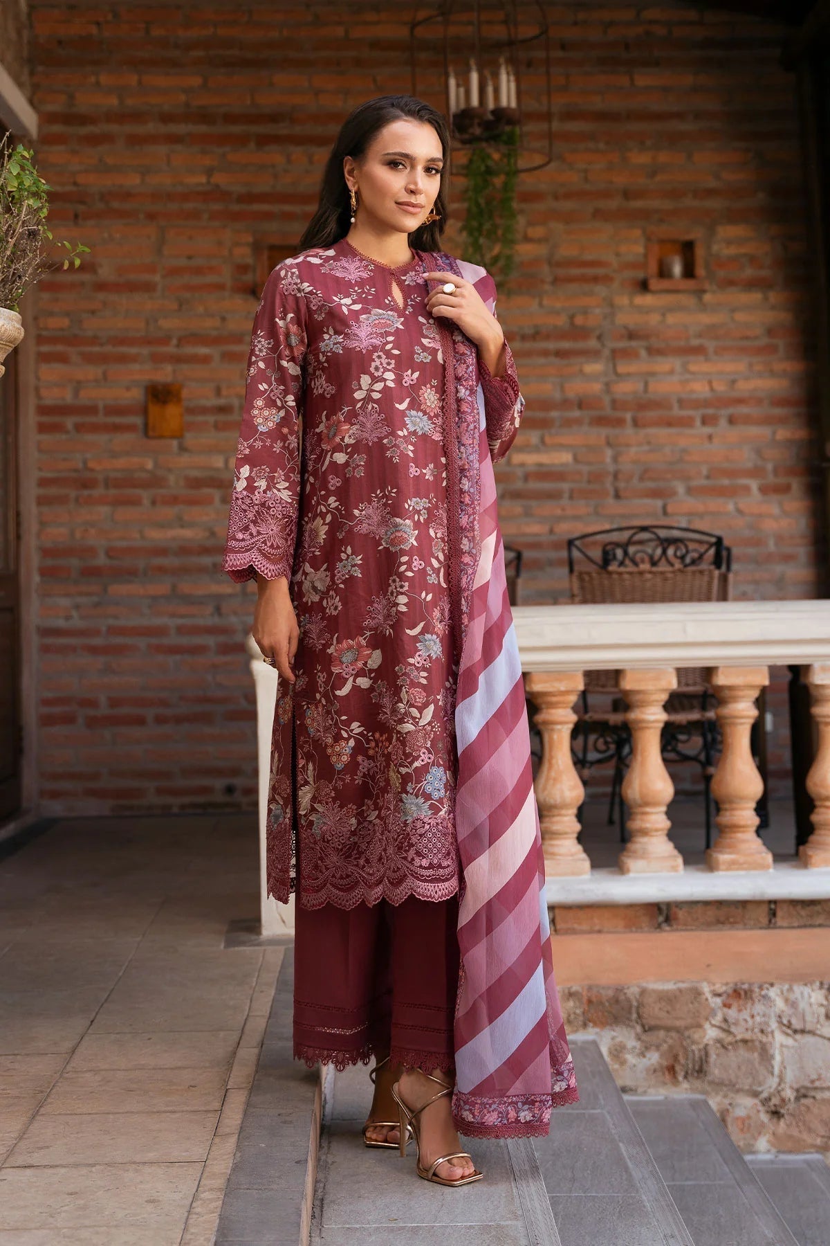 Afrozeh | Damask The Holiday Edit '25 - Lawn| Azara B - House Of Hania