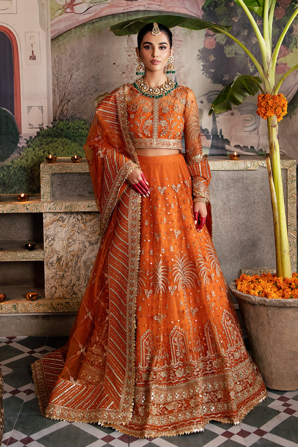 Afrozeh Shehnai Wedding Formal 3Pc Suit AFS-23-V1-01 Dilaab - House Of Hania