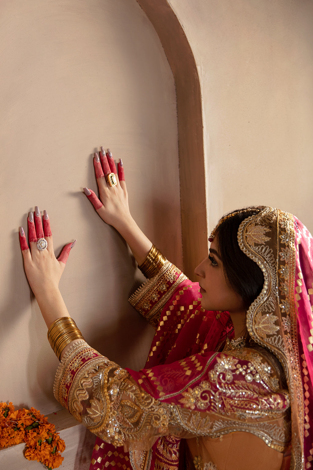 Afrozeh Shehnai Wedding Formal 3Pc Suit AFS-23-V1-08 Zari - House Of Hania