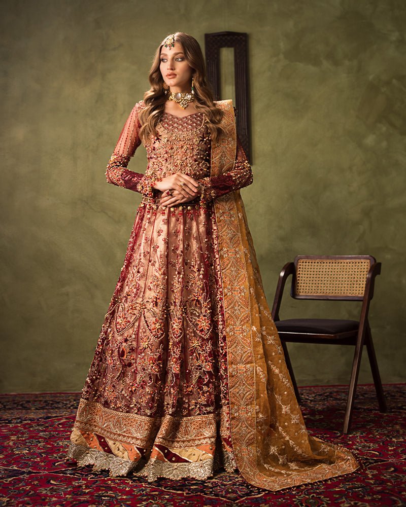 Ain | Aroosh Luxury Formals 24 | AR-90 MAH-E-ROOH (Maroon) - House Of Hania