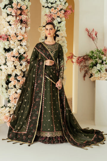 Alizeh | Luxury Raw Silk | AF-RS-03-PINE - House Of Hania