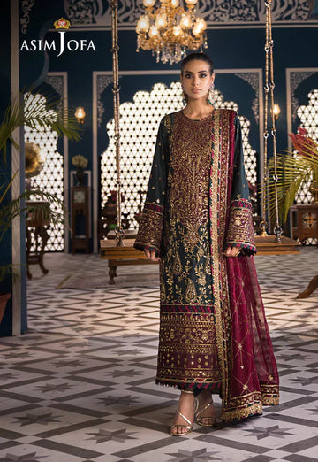 Asim Jofa | Fasana e Ishq Eid Luxury Lawn | AJFI-01 - House Of Hania