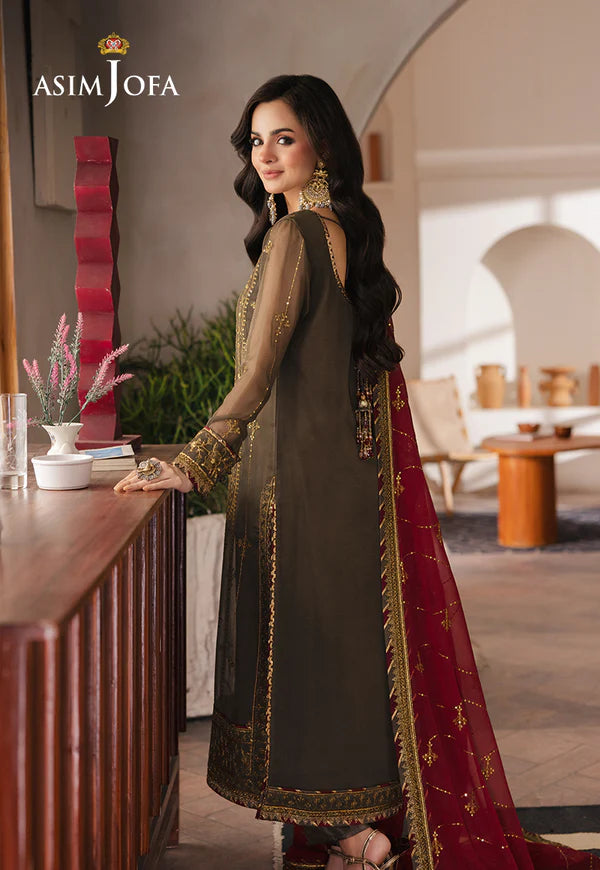 Asim Jofa | Heeriye | AJHE-06 EMBROIDERED CHIFFON 3 PCS - House Of Hania