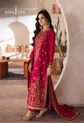 Asim Jofa | Heeriye | AJHE-07 EMBROIDERED JUMBO SILK 3 PCS - House Of Hania