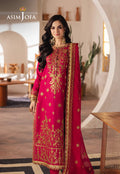 Asim Jofa | Heeriye | AJHE-08 EMBROIDERED JUMBO SILK 3 PCS - House Of Hania
