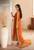 Asim Jofa | Heeriye | AJHE-09 EMBROIDERED NET 3 PCS - House Of Hania