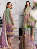 Baroque Chantelle Embroidered Luxury Chiffon 3Pc Suit EC-08 - House Of Hania