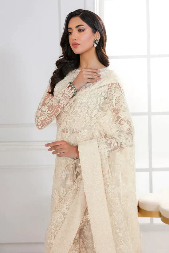 Baroque Chantelle Embroidered Luxury Net Saree D-287 - House Of Hania