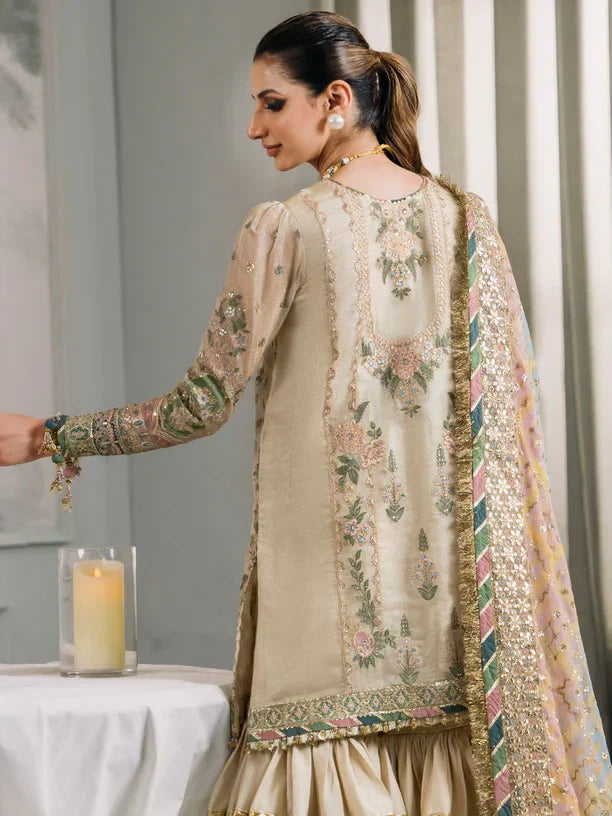 Baroque Chantelle Embroidered Luxury Zari Masuri 3Pc Suit EC-04 - House Of Hania