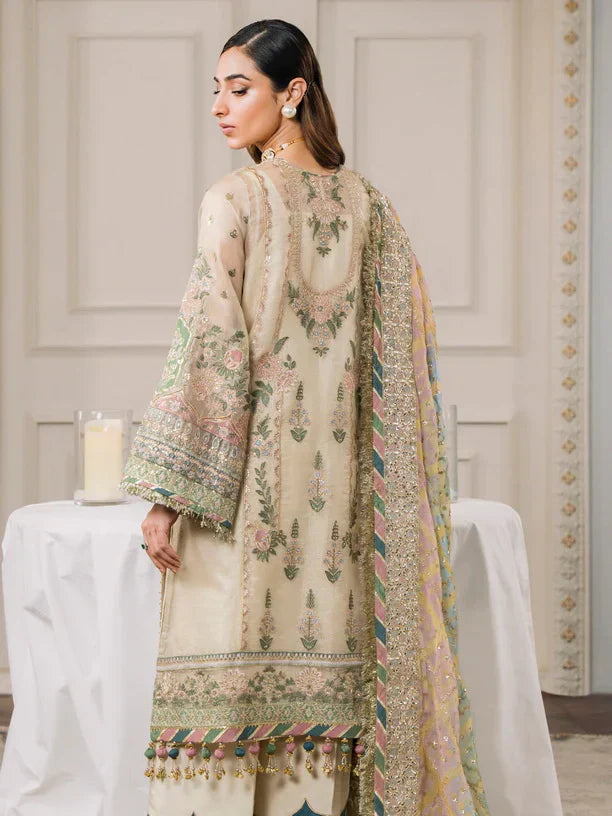 Baroque Chantelle Embroidered Luxury Zari Masuri 3Pc Suit EC-04 - House Of Hania