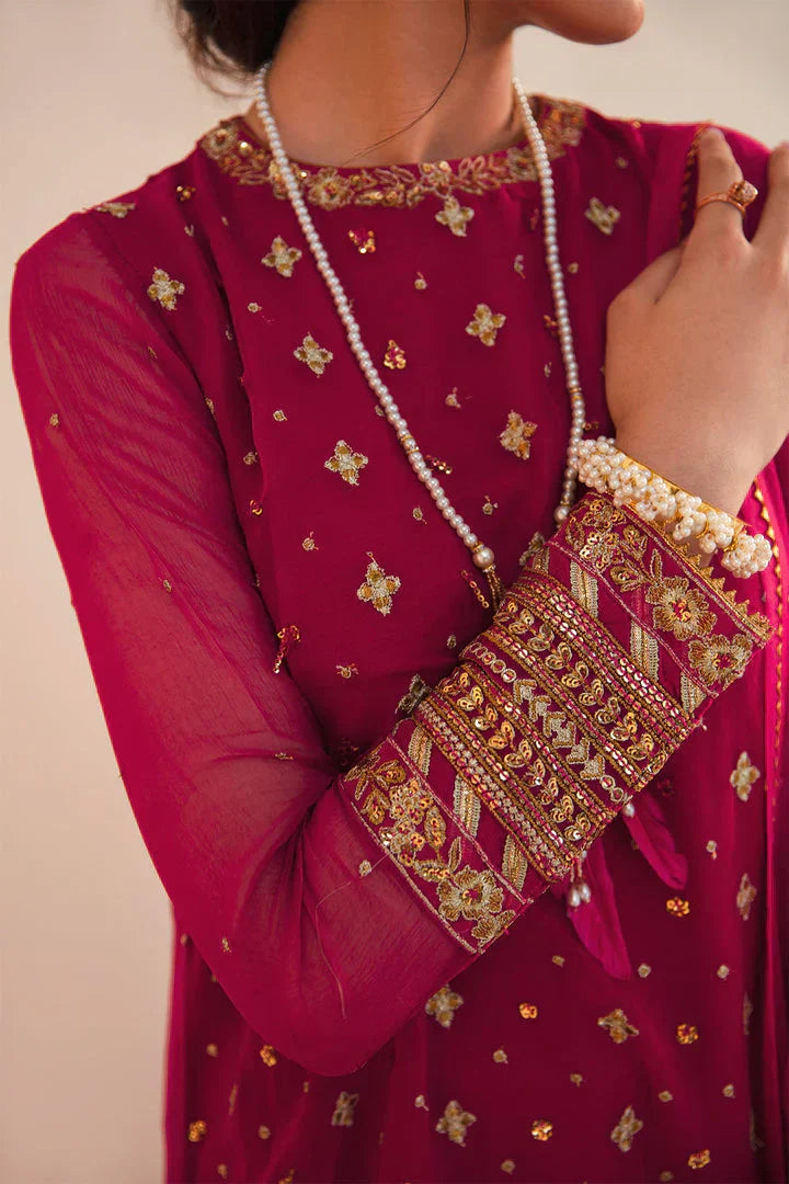 Baroque Exclusive Formal Embroidered Chiffon 3Pc UF-394 - House Of Hania