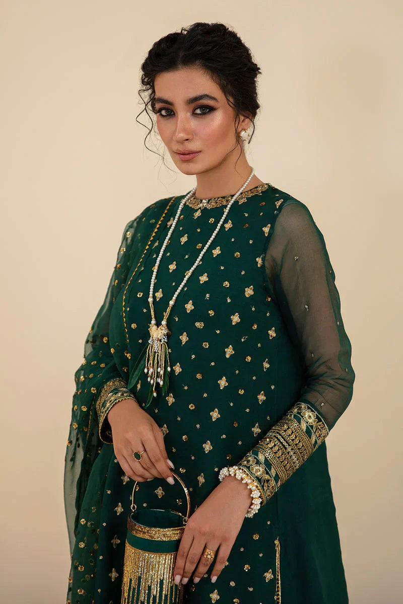 Baroque Exclusive Formal Embroidered Chiffon 3Pc UF-395 - House Of Hania