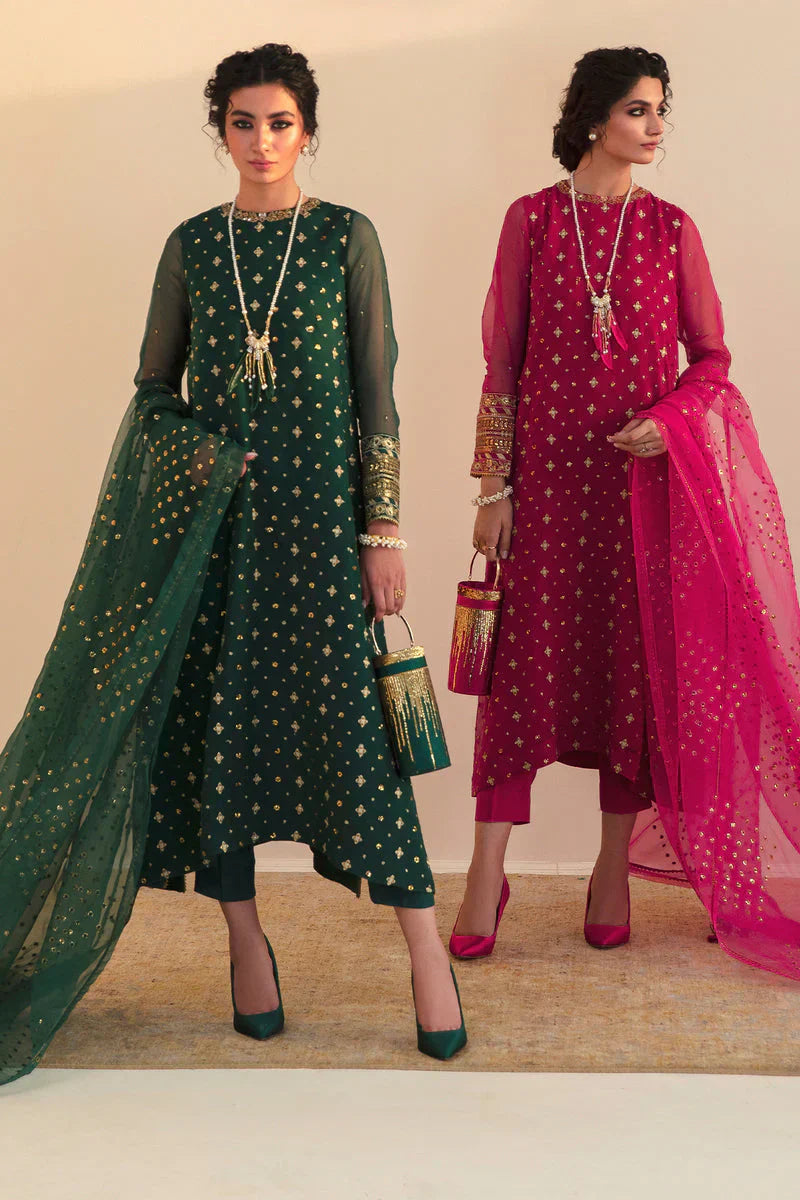 Baroque Exclusive Formal Embroidered Chiffon 3Pc UF-395 - House Of Hania