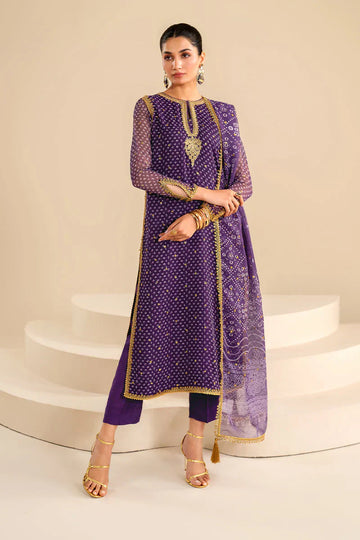 Baroque Exclusive Formal Embroidered Chiffon 3Pc UF-625 - House Of Hania