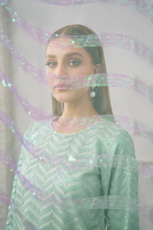 Baroque Exclusive Formal Embroidered Net 3Pc UF-517 - House Of Hania