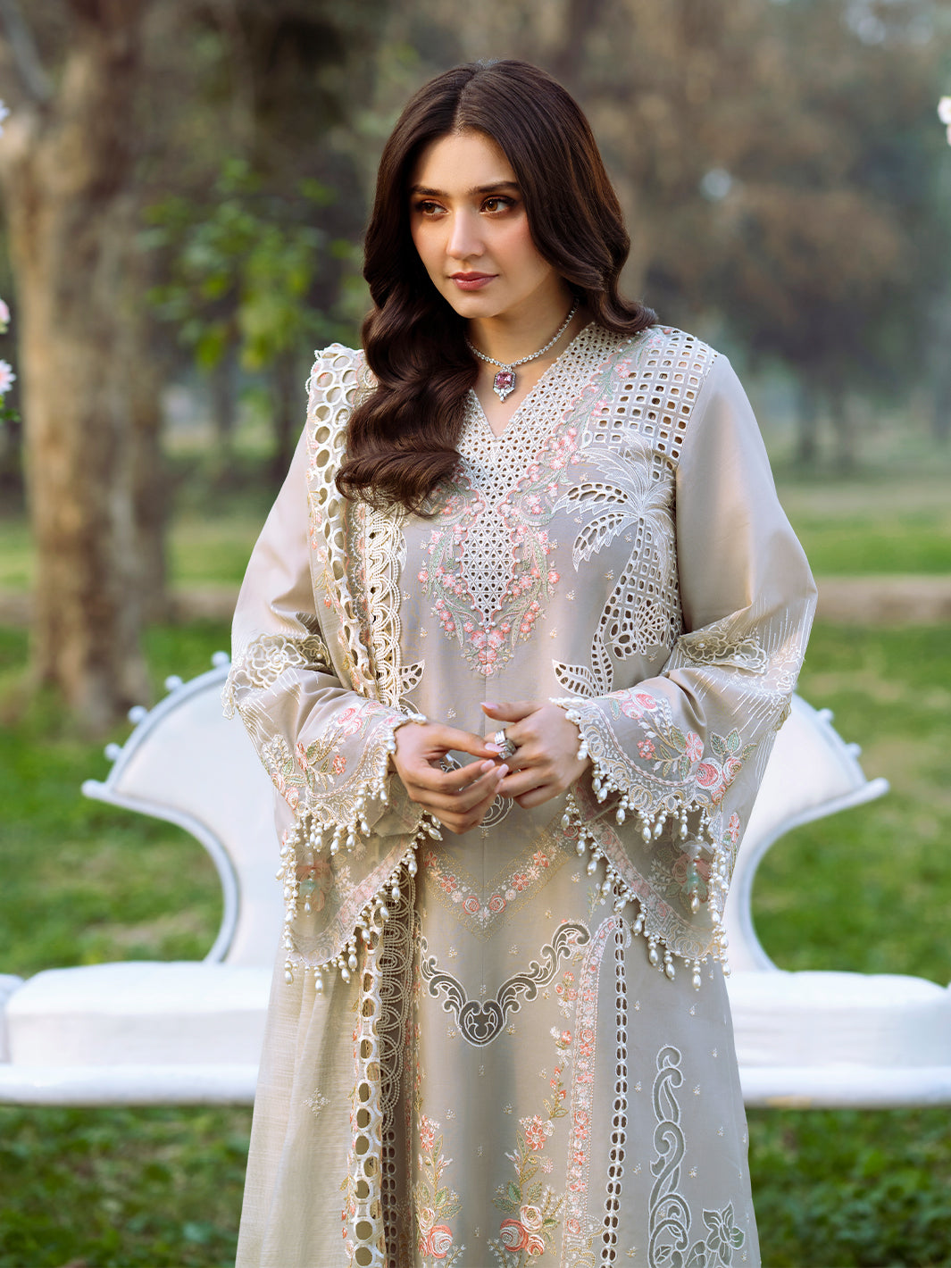 Bin Ilyas | Freesia Embroidered Lawn 25 | 104 - B - House Of Hania