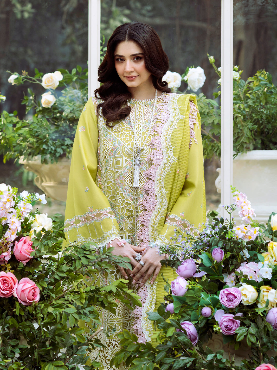 Bin Ilyas | Freesia Embroidered Lawn 25 | 105 - A - House Of Hania