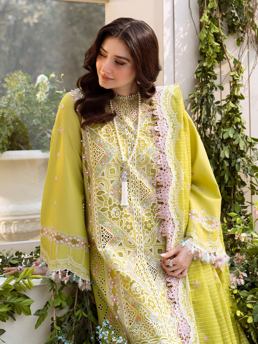 Bin Ilyas | Freesia Embroidered Lawn 25 | 105 - A - House Of Hania