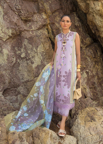 CRIMSON Embroidered Lawn  An Ode to Cross Stitch - D5 A - House Of Hania