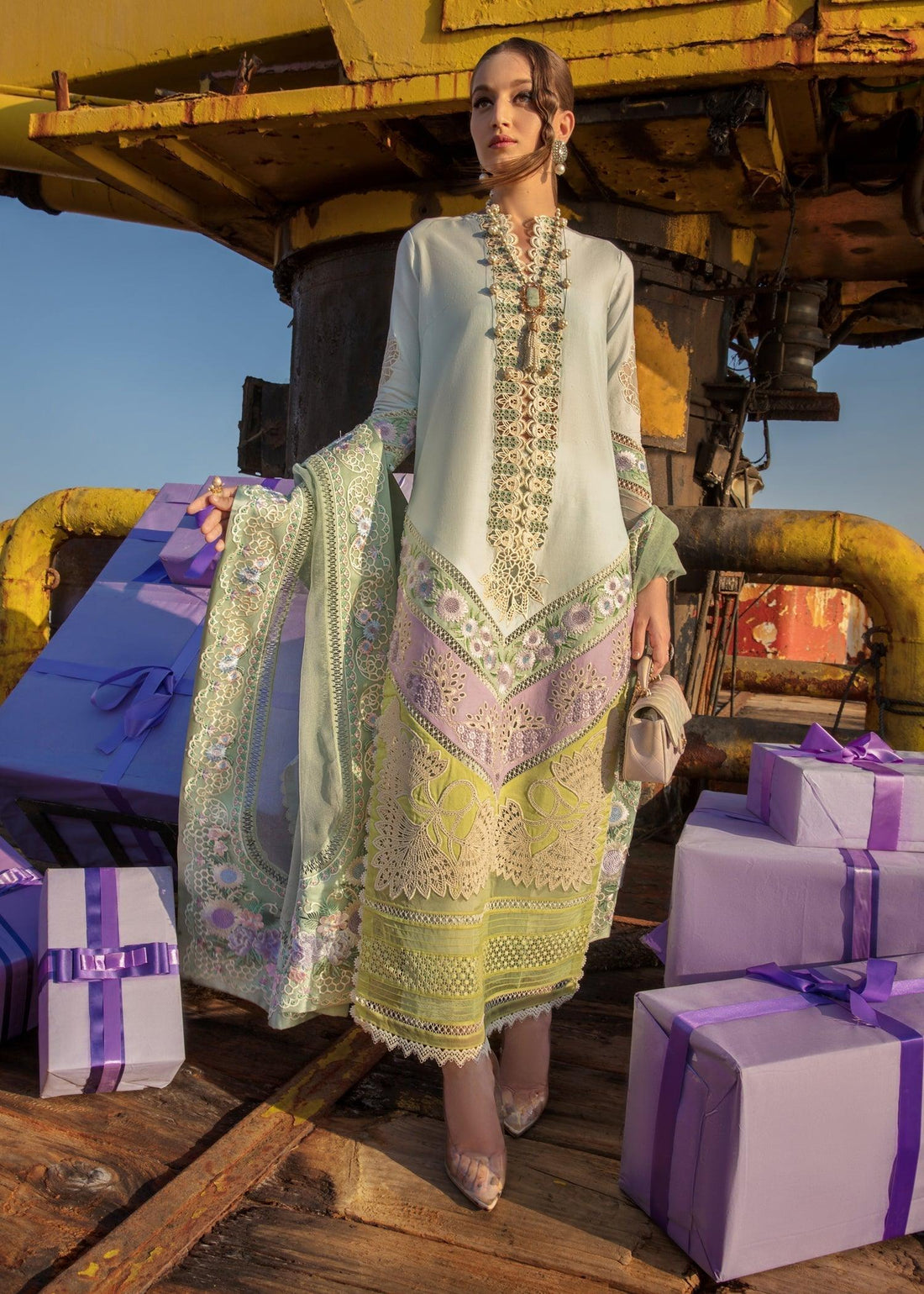 CRIMSON Embroidered Lawn  Summery Medley - D6 B - House Of Hania