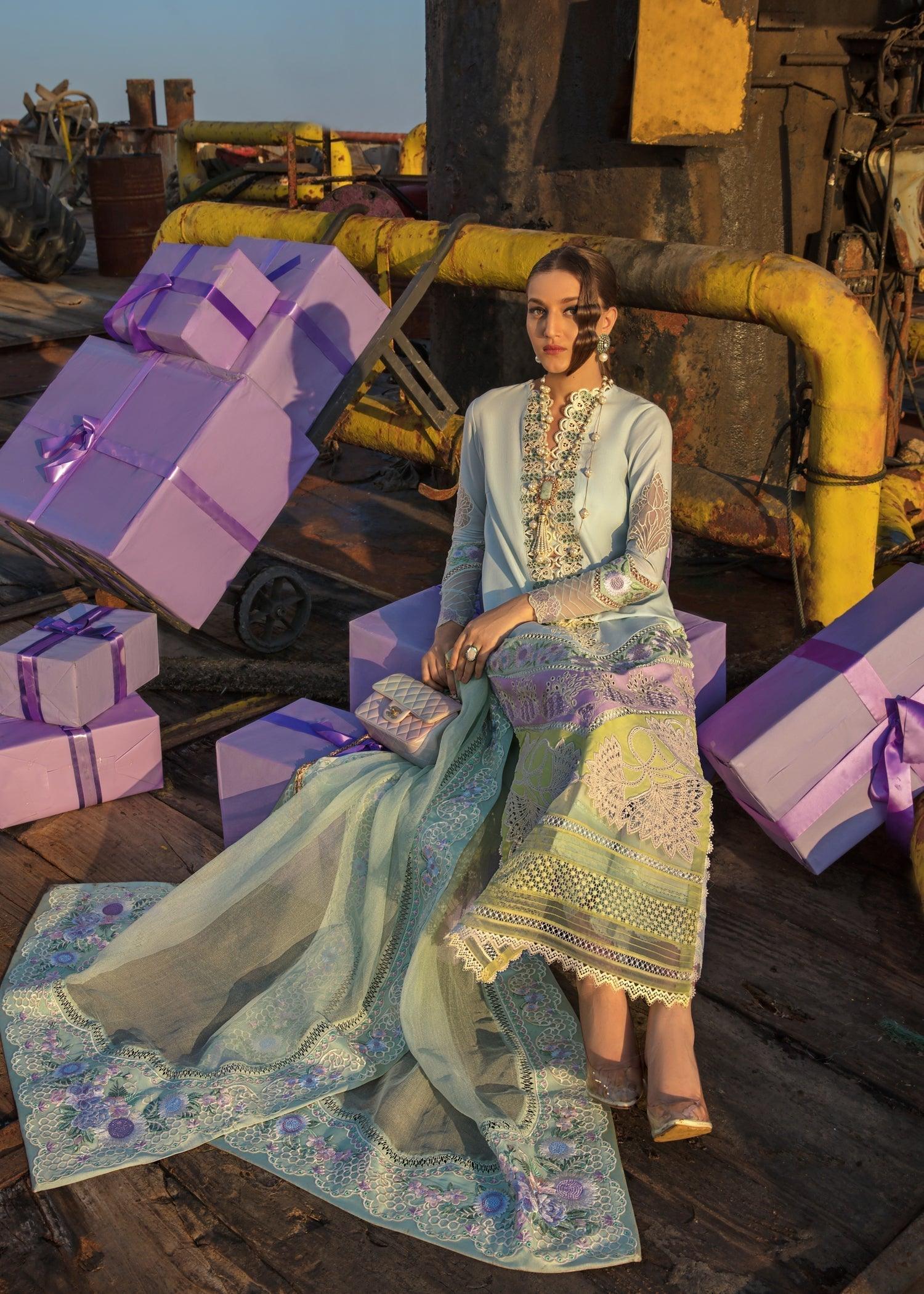 CRIMSON Embroidered Lawn  Summery Medley - D6 B - House Of Hania