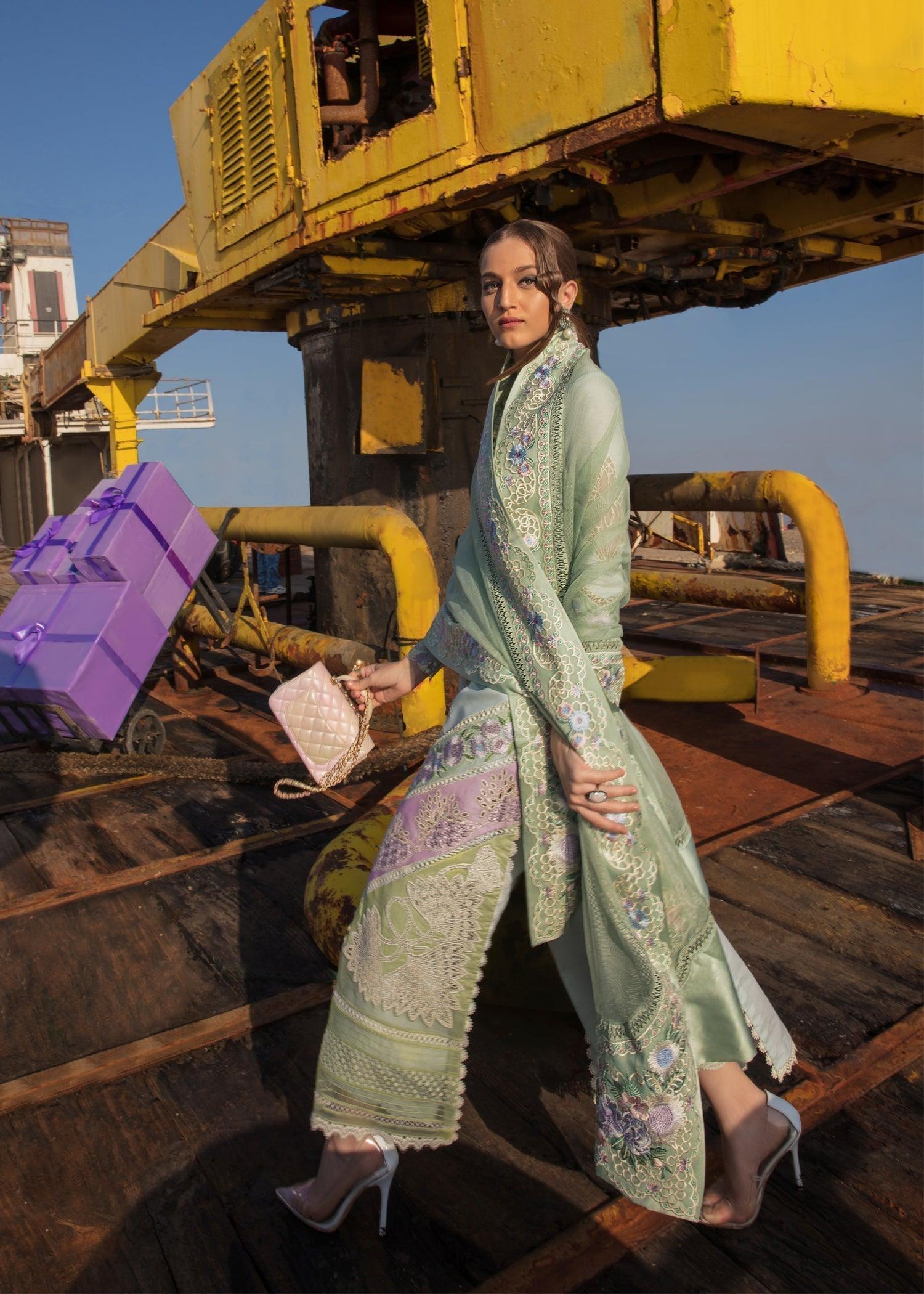 CRIMSON Embroidered Lawn  Summery Medley - D6 B - House Of Hania