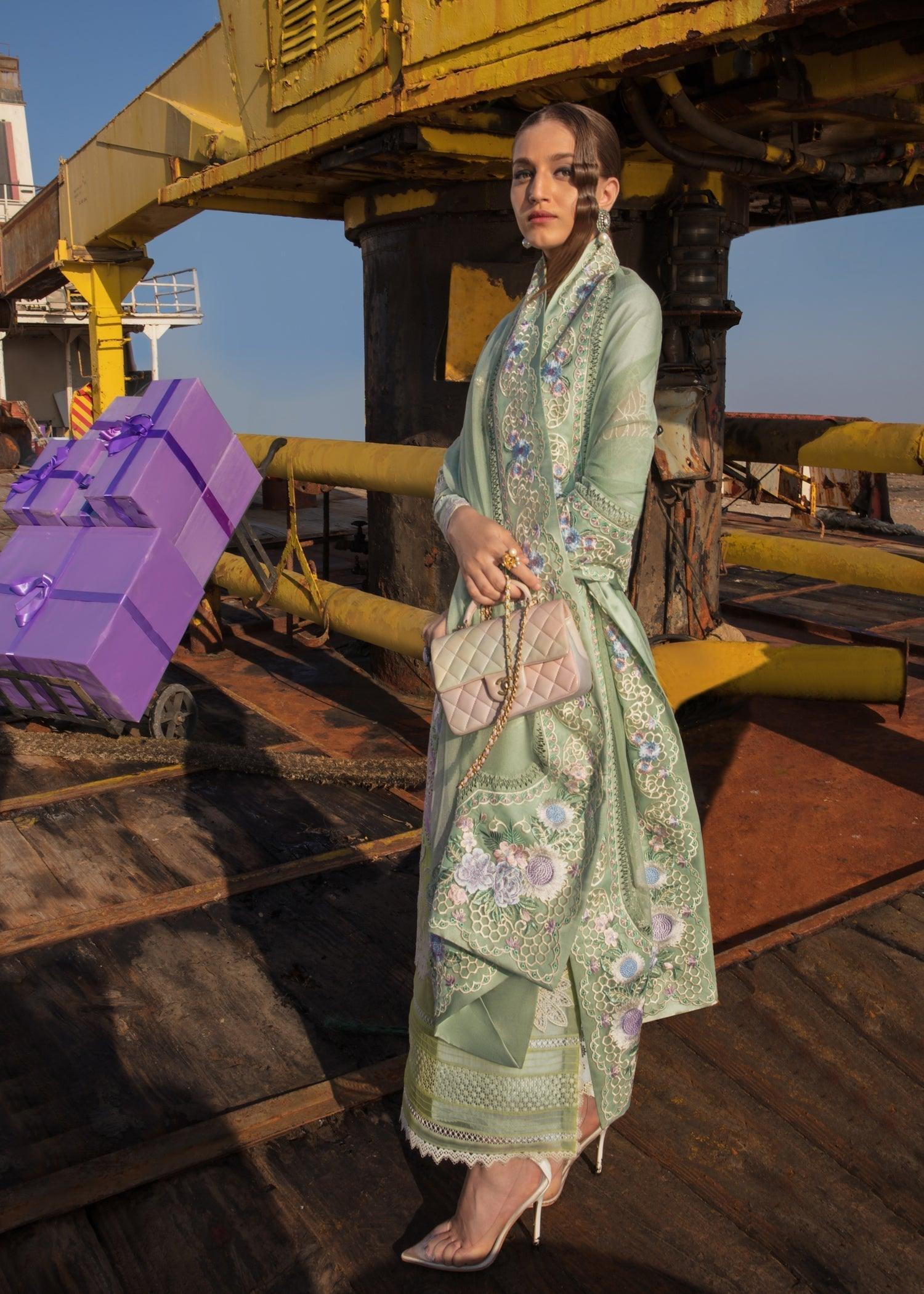 CRIMSON Embroidered Lawn  Summery Medley - D6 B - House Of Hania