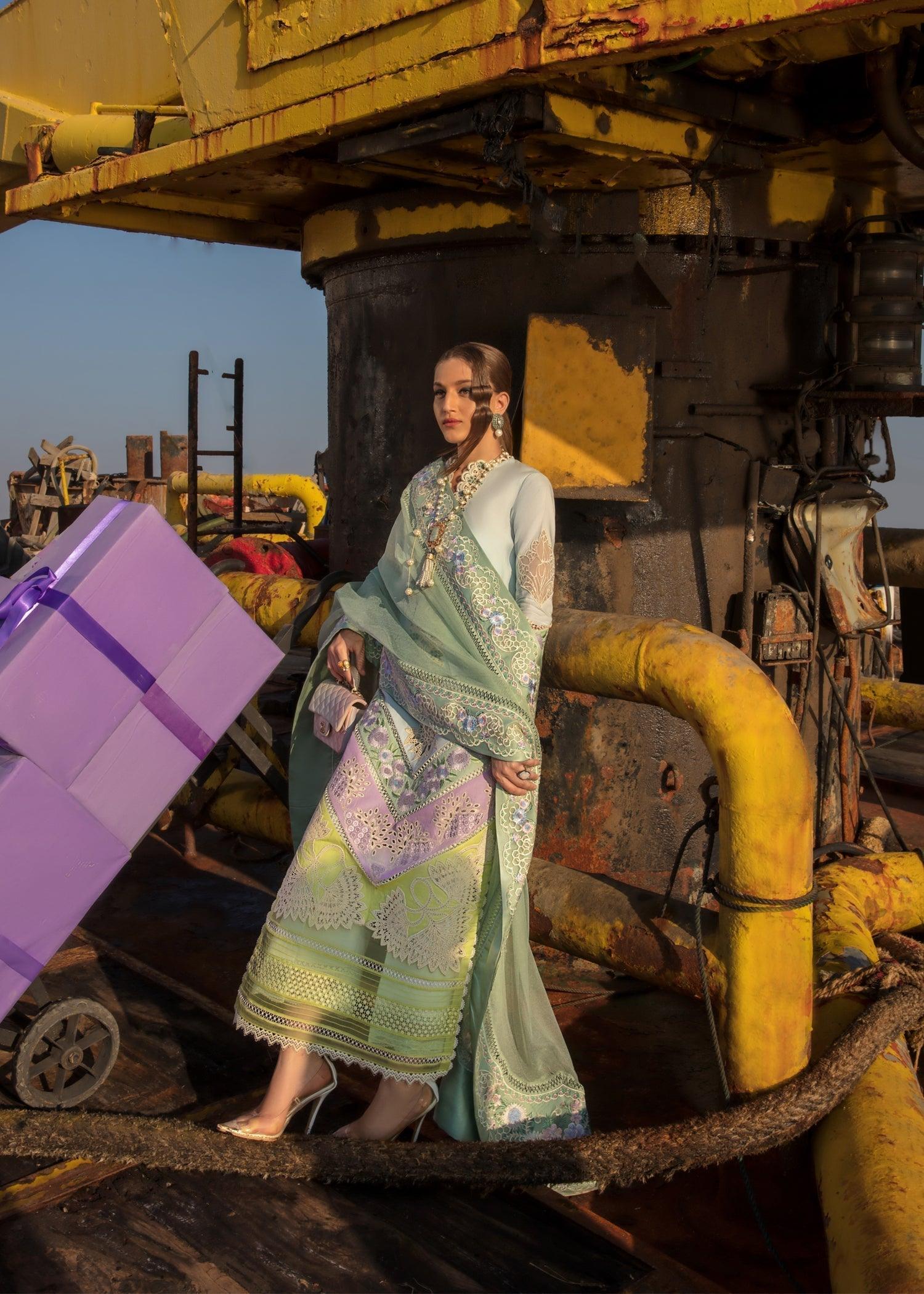 CRIMSON Embroidered Lawn  Summery Medley - D6 B - House Of Hania