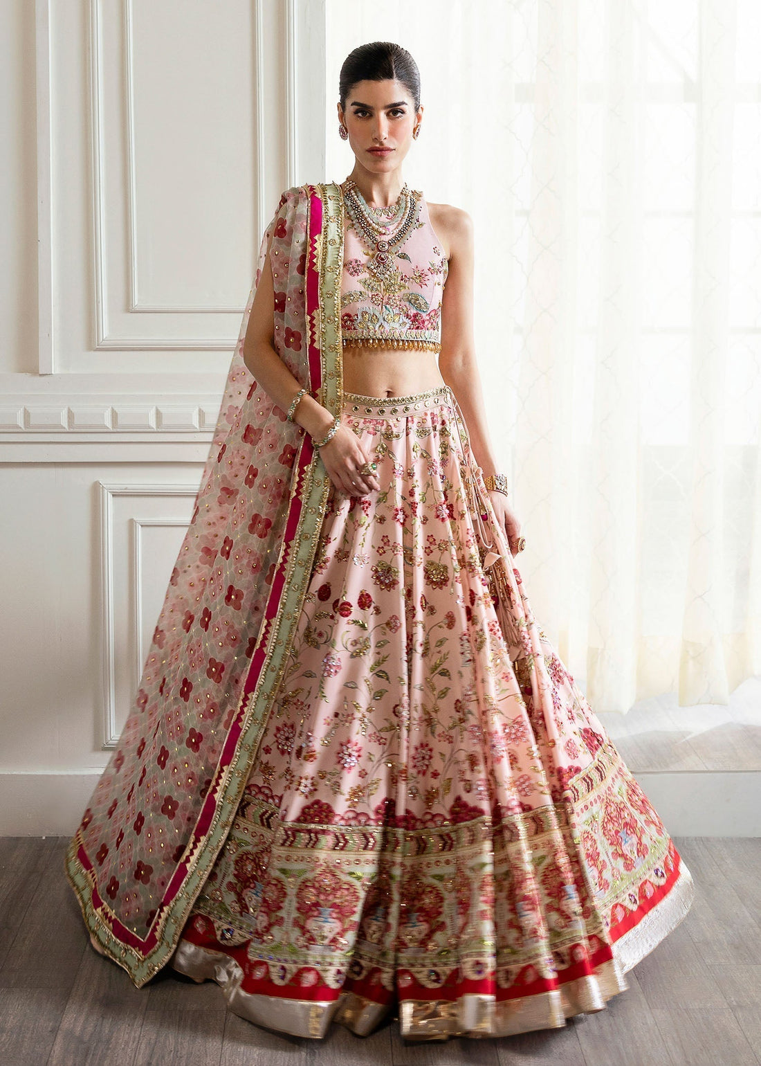 Crimson | A Beautiful Chaos Wedding Collection | Chinoiserie Lehnga - House Of Hania