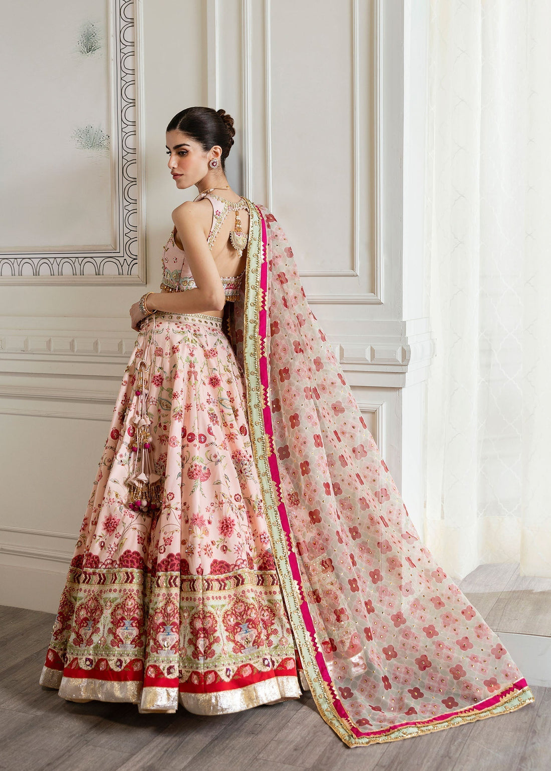 Crimson | A Beautiful Chaos Wedding Collection | Chinoiserie Lehnga - House Of Hania