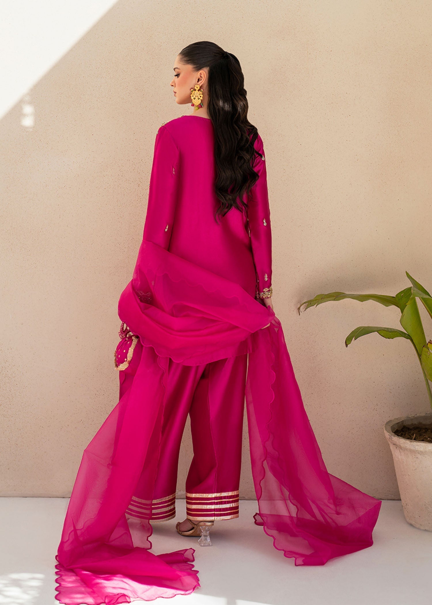 Dastoor | Maahi Luxury Pret 25 | Fuchsia Rose - House Of Hania