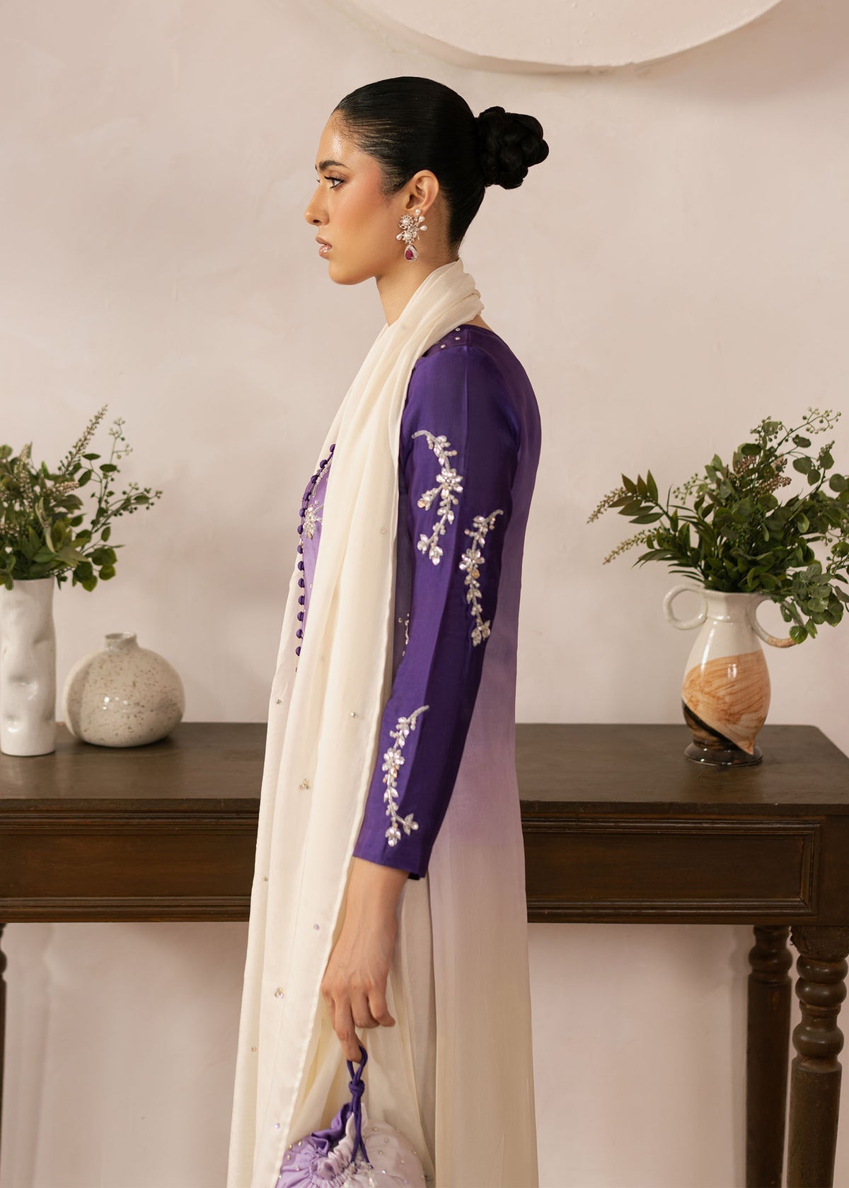 Dastoor | Rania Luxury Pret 25 | Purple Ombre - House Of Hania