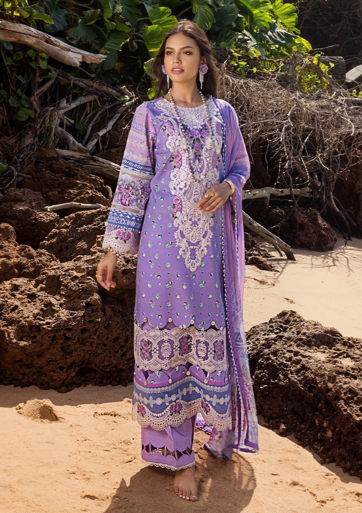 ELAF Signature Embroidered Lawn  3Pc Suit ESL-04A MADEMOISELLE - House Of Hania