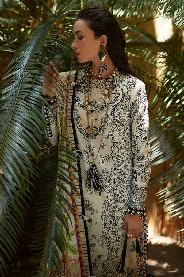 ELAN-KAIA (EL23-07 A)-LAWN COLLECTION'23 - House Of Hania