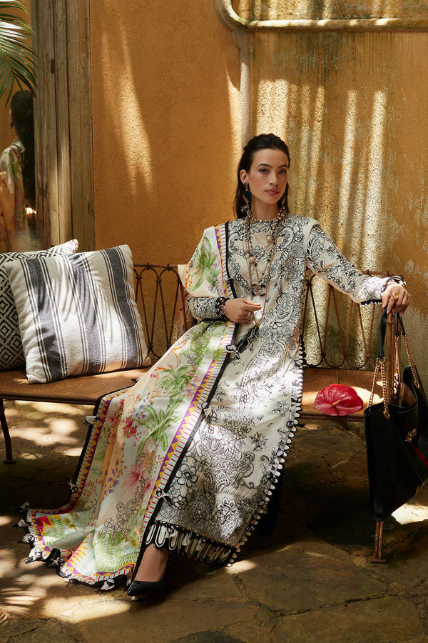 ELAN-KAIA (EL23-07 A)-LAWN COLLECTION'23 - House Of Hania