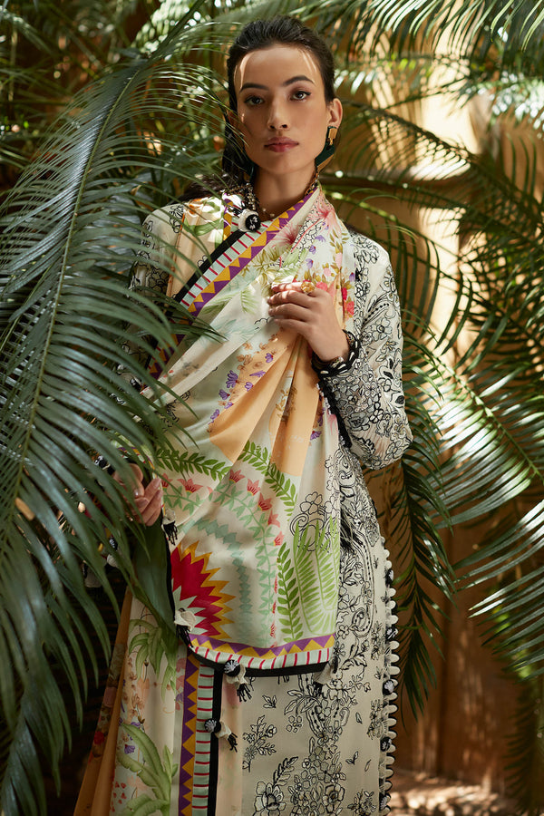 ELAN-KAIA (EL23-07 A)-LAWN COLLECTION'23 - House Of Hania