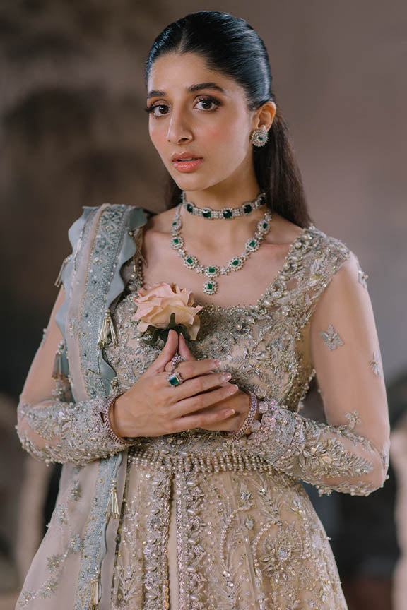 ELAN Wedding Festive Embroidered Net 3Pc Suit EC2-23-02 - House Of Hania