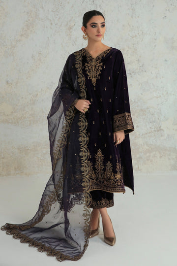 EMBROIDERED VELVET UF-239 - House Of Hania
