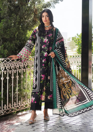 Elaf Premium | Printed Collection 24 | EEP-02A - Dark Floral - House Of Hania