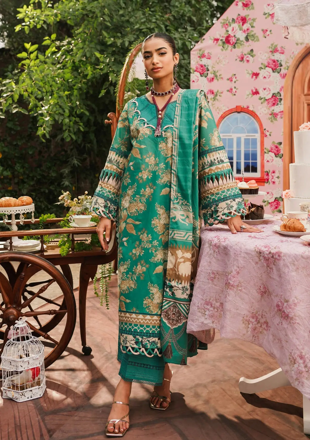 Elaf Premium | Printed Collection 24 | EEP-04B - Chic Teal - House Of Hania