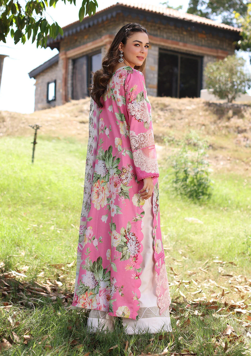 Elaf Premium | Prints Chikankari 24 | 03B PINK MUSE - House Of Hania