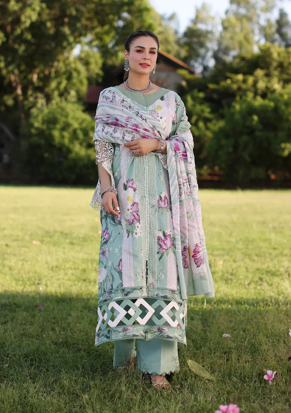 Elaf Premium | Prints Chikankari 24 | 05B CELESTIAL - House Of Hania