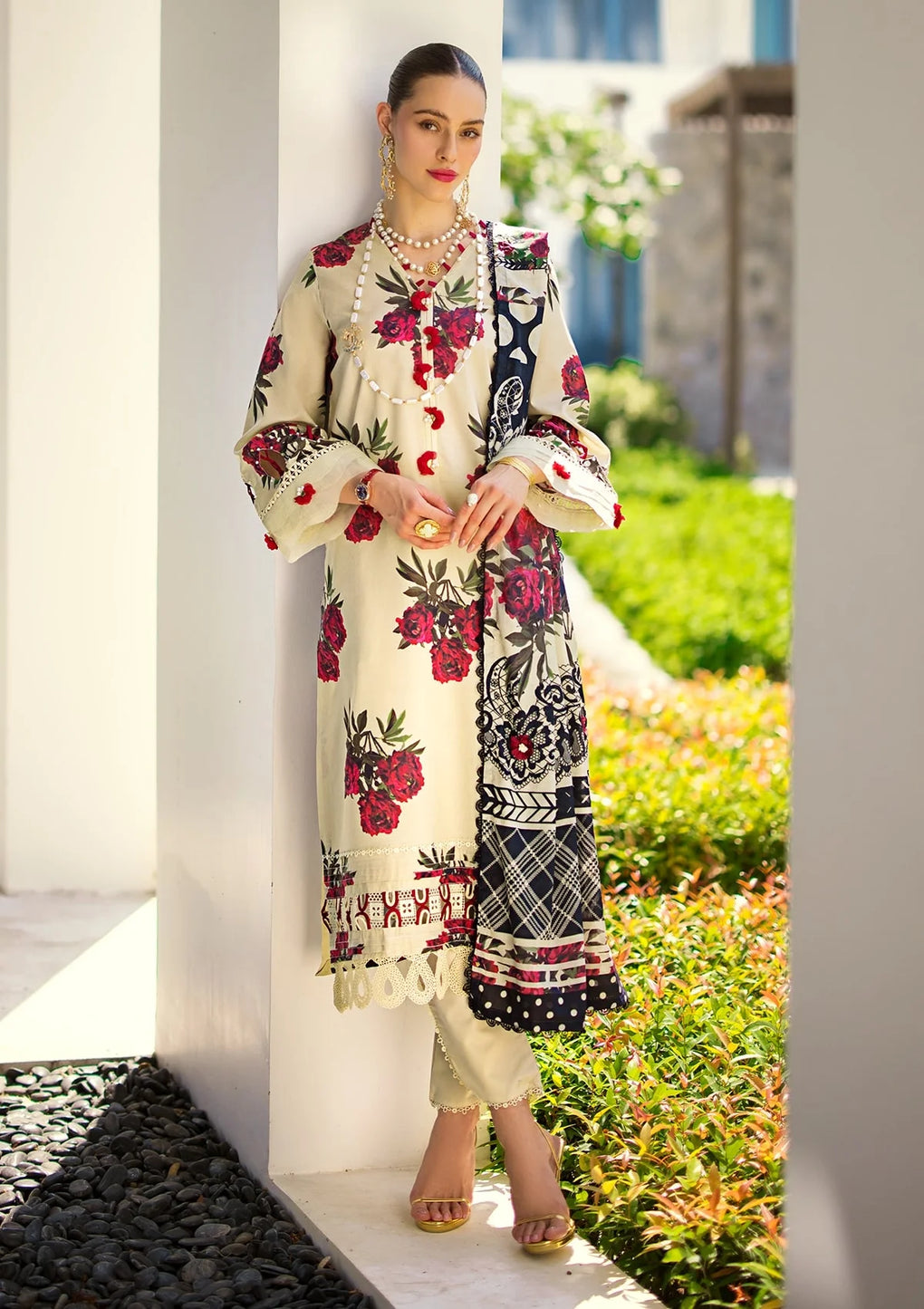 Elaf Premium | Prints Collection 2024 | EOP-03A SWAN - House Of Hania